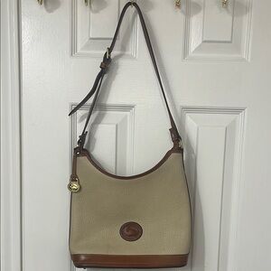 Dooney & Bourke Cream and Brown Shoulder Bag